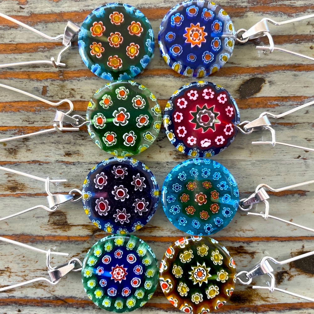 Murano Millefiori Drop Earrings